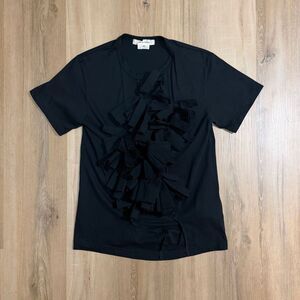 Comme des Garçons Womens Black Ruffled Shirt Sz XS Avant Garde Japanese Luxury